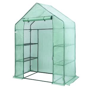 2 ft. x 5 ft. Walk-In Outdoor/Indoor Covered Plant Greenhouse with 4-Wired Shelves