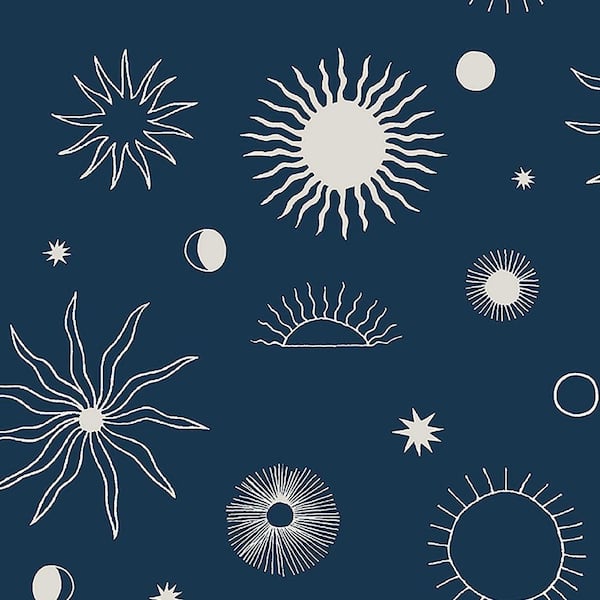 Elana Gabrielle Sun Phases Baltic Vinyl Peel and Stick Wallpaper Roll (Covers 30.75 sq. ft.)