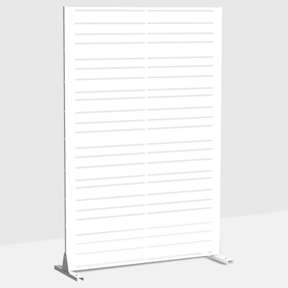 Outdoor Privacy Fence 47 in. L x 16 in. W x 72 in. H White Galvanized Steel Garden Privacy Screen price history on PriceWatchPro
