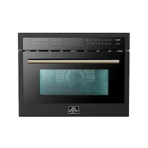 Oliena 24 in. Wall Oven and Microwave Combo in Black 1.6 cu. ft.