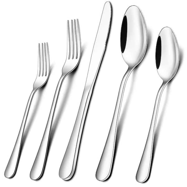 40-Piece Stainless Steel Flatware Set Service for 8, Mirror Polished, Dishwasher Safe Silverware Set with Knives, Forks