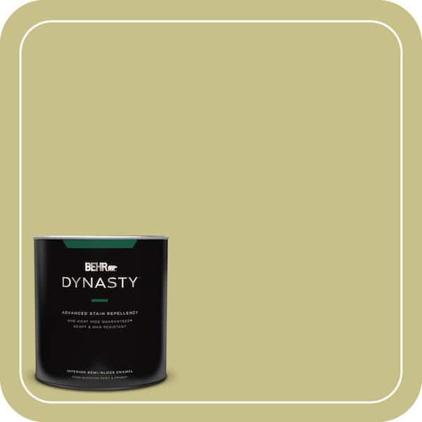 BEHR DYNASTY 1 qt. #PPU9-11 Wheat Grass Semi-Gloss Enamel Interior Stain-Blocking Paint and Primer