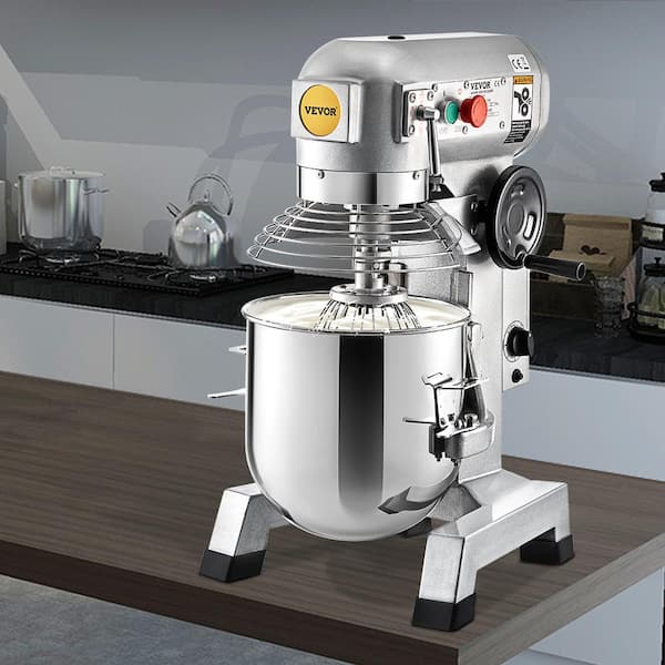 Commercial Stand Mixer 20 qt. Dough Mixer Heavy Duty Silver Electric Food Mixer with 3-Speeds Adjustable 750 W
