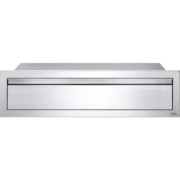 42 in. x 8 in. Extra Large Stainless Steel Single Drawer