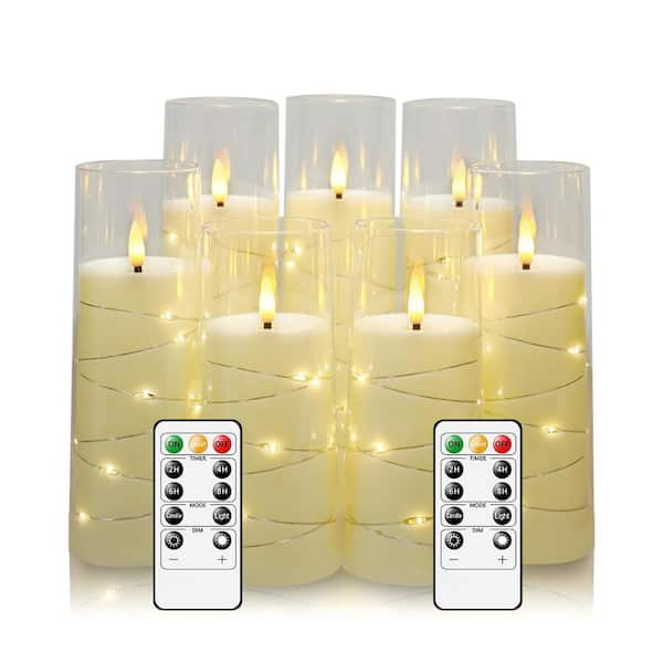 Unbranded Ivory Flameless LED Candles with Timer Set of 7