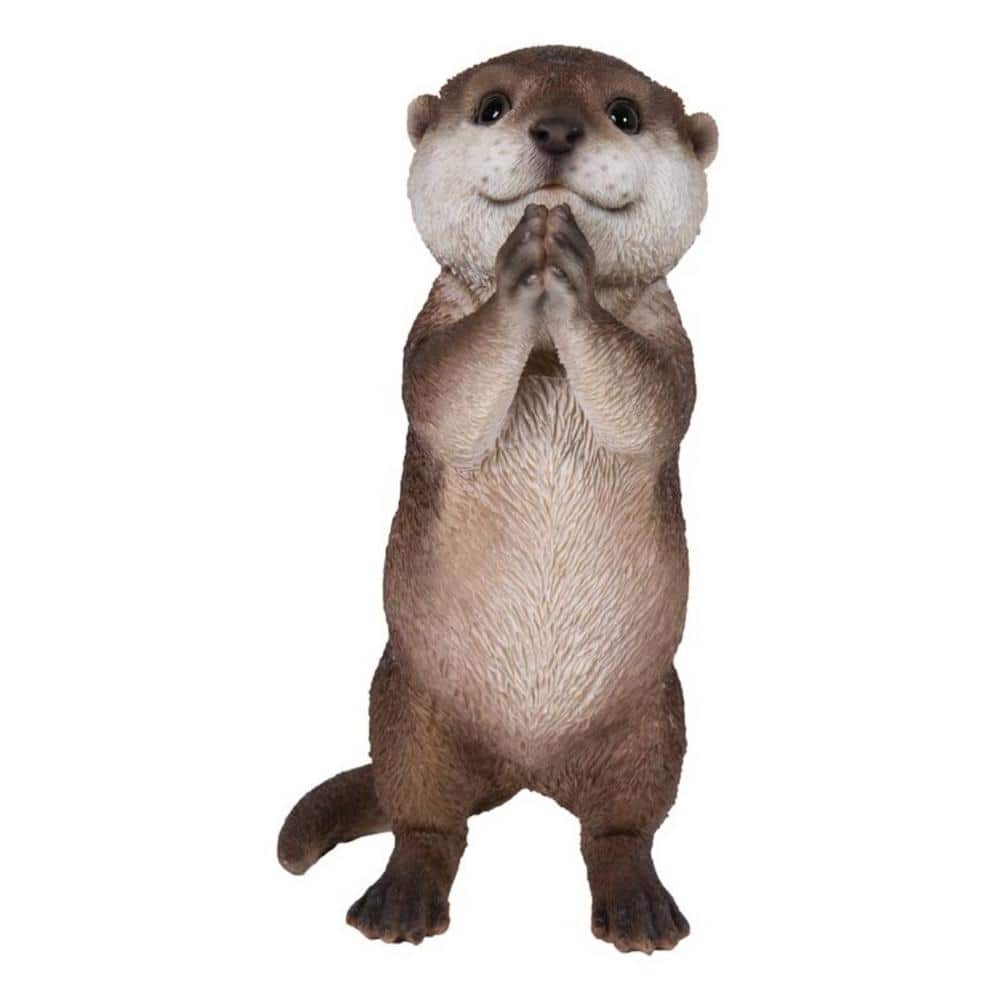 Charming Brown Polyresin Praying Otter Garden Statue