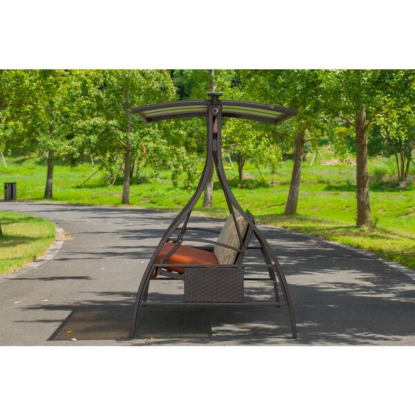swing 　　no3 Wildaven Deluxe 3-Person Metal Patio Swing with Adjustable