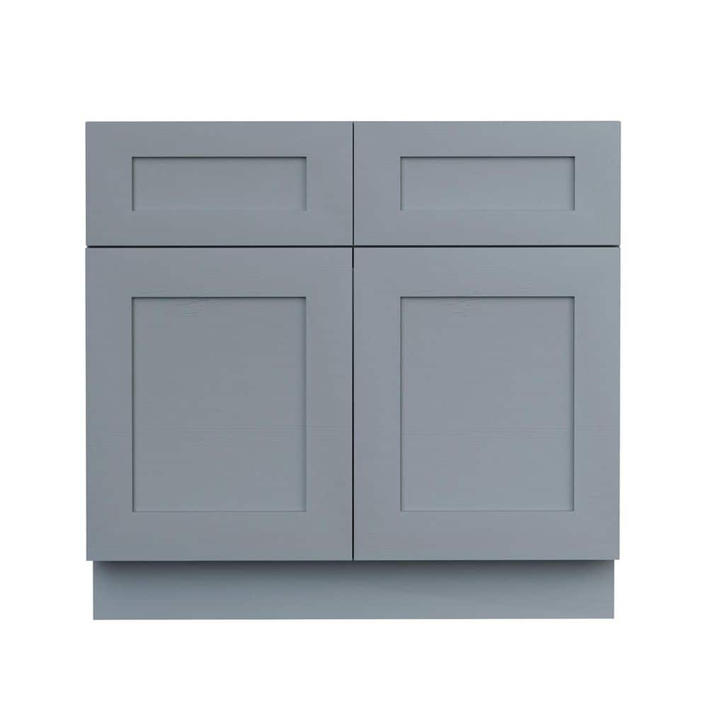 36 in. W x 24 in. D x 34 in. H Assembled Base Kitchen Cabinet in Gray with 2 Doors price history on PriceWatchPro