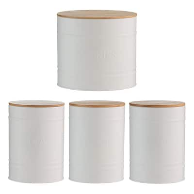 White Kitchen Canisters Food Storage The Home Depot