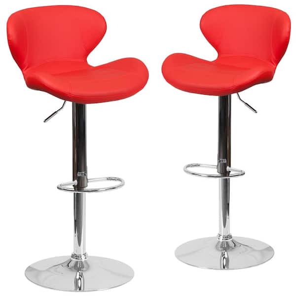 Carnegy Avenue 33 In Red Vinyl Bar, Red Bar Stool Chairs