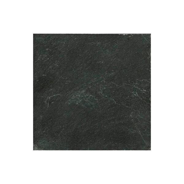 Emser Slate Midnight Black Calibrated/Gauged 11.89 in. x 11.89 in. Slate Floor and Wall Tile