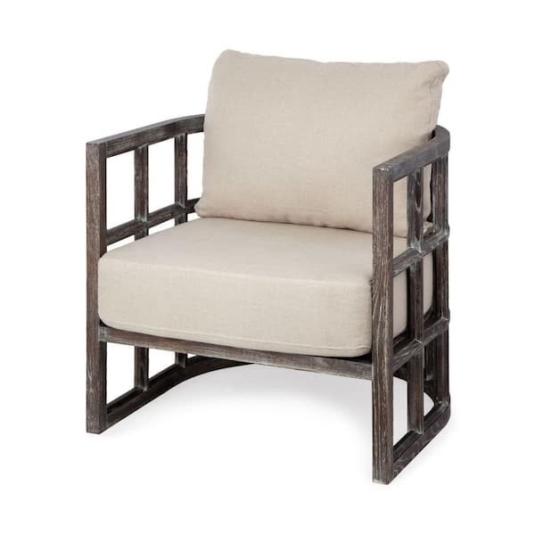 HomeRoots Mariana Brown Fabric Arm Chair