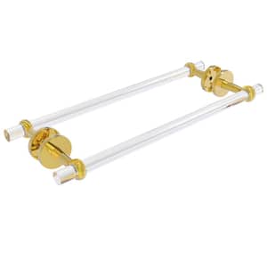 Clearview 18 in. Back to Back Shower Door Towel Bar with Twisted Accents in Polished Brass