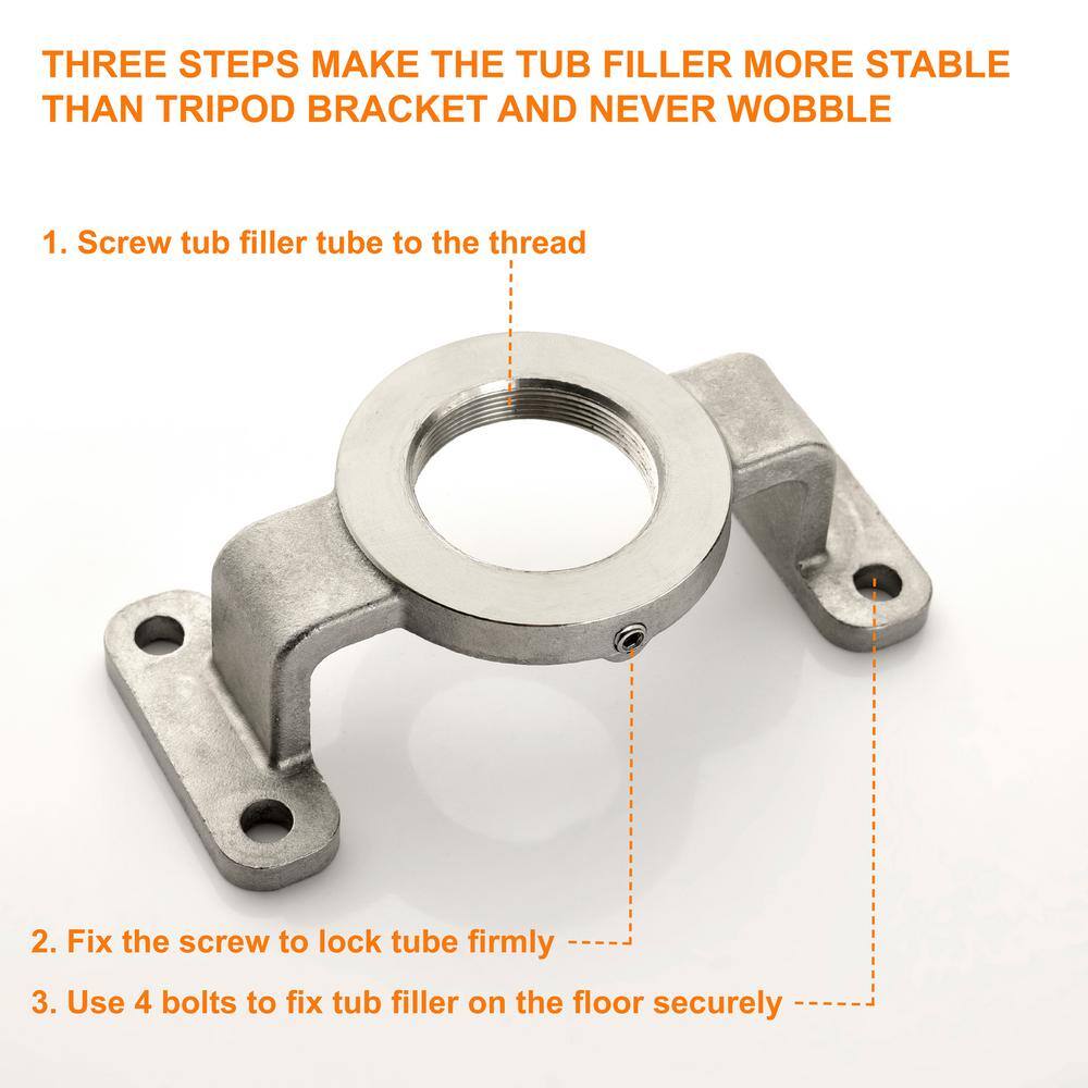Brushed Nickel Freestanding Tub Filler with Hand Shower