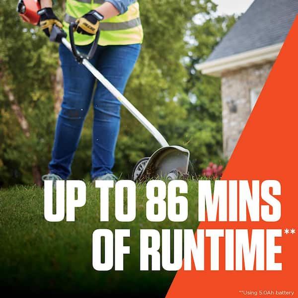 56V X Series Cordless Battery Powered Commercial Grade Curved Shaft Lawn Edger with 5.0Ah Battery and Rapid Charger