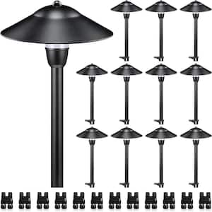 Outdoor Black Low Voltage Solar Path Light with 3000K and Waterproof for Yard Garden (12-Pack)