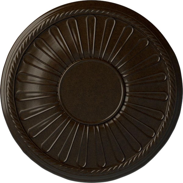 Ekena Millwork 19-7/8 in. x 1-1/4 in. Leandros Urethane Ceiling Medallion (Fits Canopies upto 6-3/8 in.) Hand-Painted Bronze