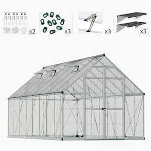 Balance 8 ft. x 16 ft. Hybrid Silver/Clear DIY Greenhouse Kit with Accessory Combo Pack