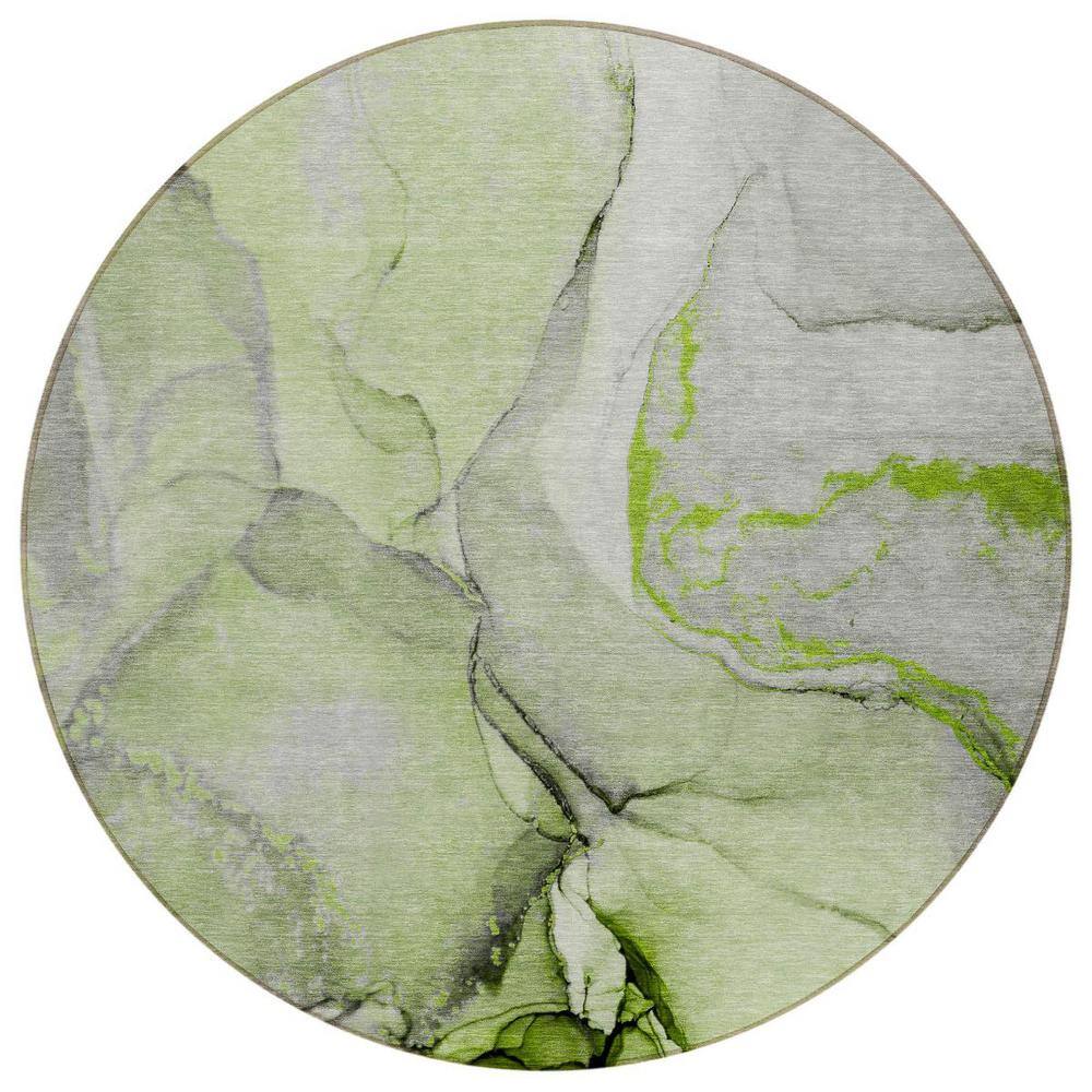 Green 8 ft. Round Abstract Indoor / Outdoor Area Rug price history on PriceWatchPro