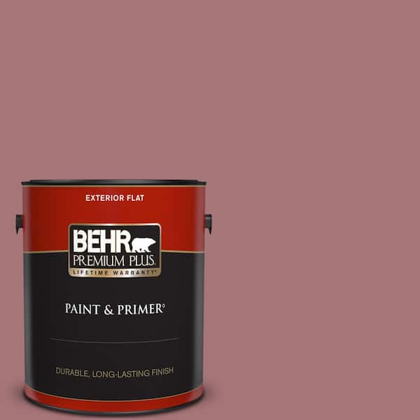 BEHR PREMIUM PLUS 1 gal. #S130-5 Heirloom Rose Flat Exterior Paint & Primer