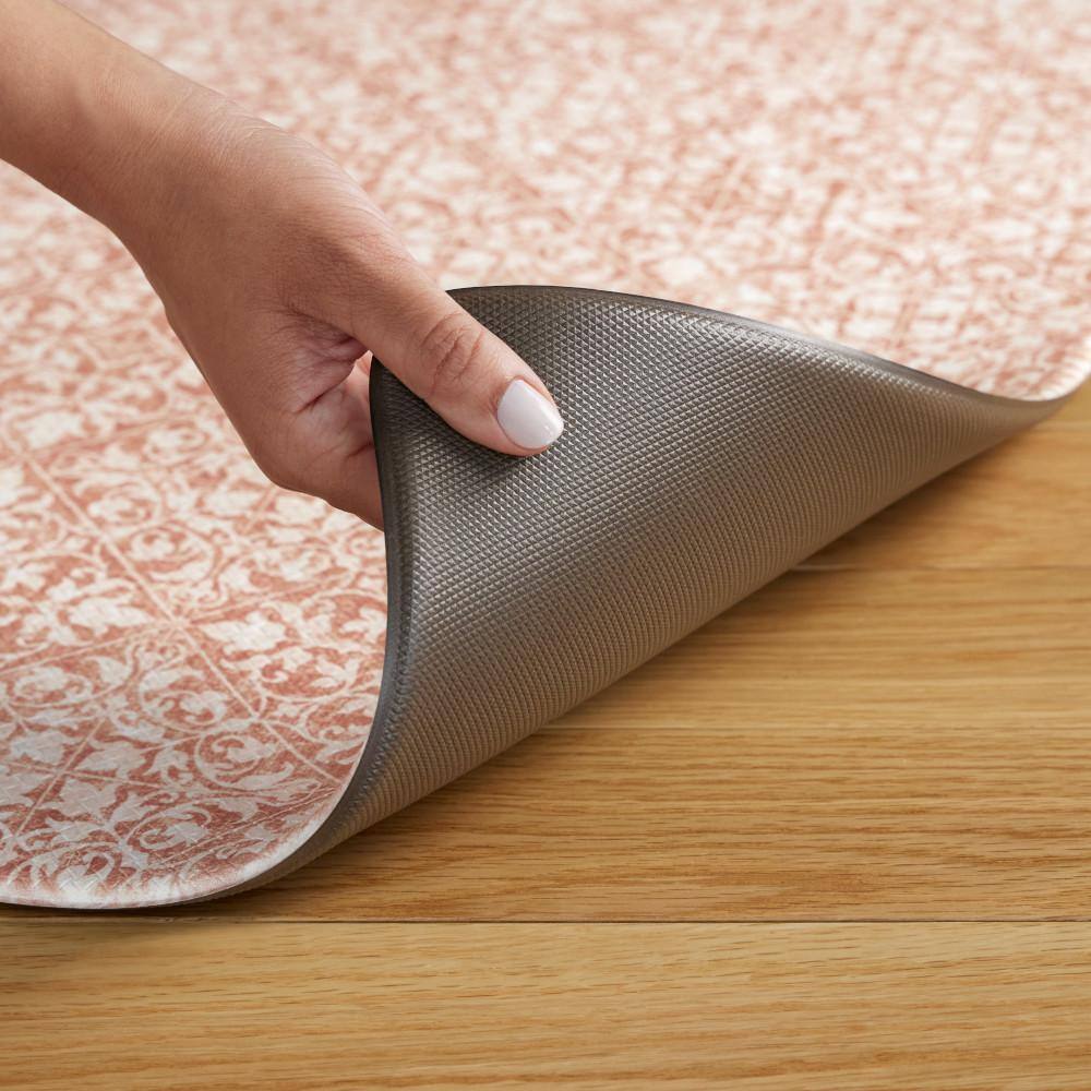 Rust Geometric Memory Foam Anti-Fatigue Runner Mat