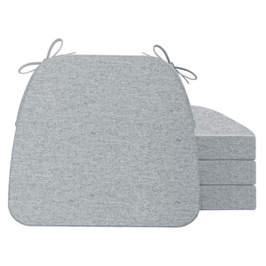 16 in. x 17 in. Trapezoid Indoor Seat Cushion Dining Chair Cushion in Neutral Grey (4-Pack)