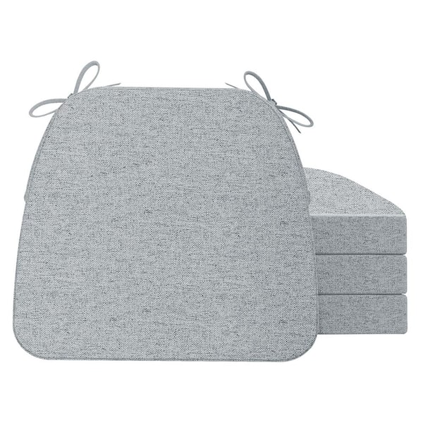AAAAAcessories 16 in. x 17 in. Trapezoid Indoor Seat Cushion Dining Chair Cushion in Neutral Grey (4-Pack)