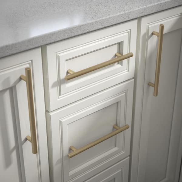 Solid Bar 6-5/16 in. (160 mm) Modern Champagne Bronze Cabinet Drawer Bar Pull