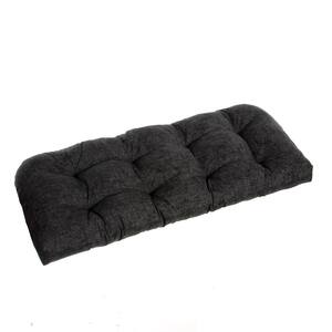 Storm Black Rectangular Outdoor Wicker Loveseat Cushion