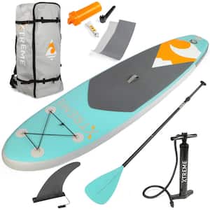 Ultimate 10 ft. Aqua PVC Inflatable Stand Up Paddle-Board with SUP Paddle and Essentials