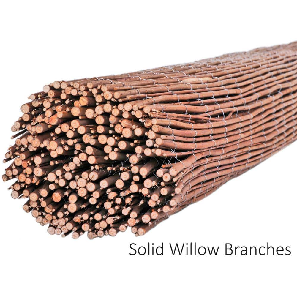 Natural Brown Willow Wood Rolled Garden Fence 6ft x 16ft