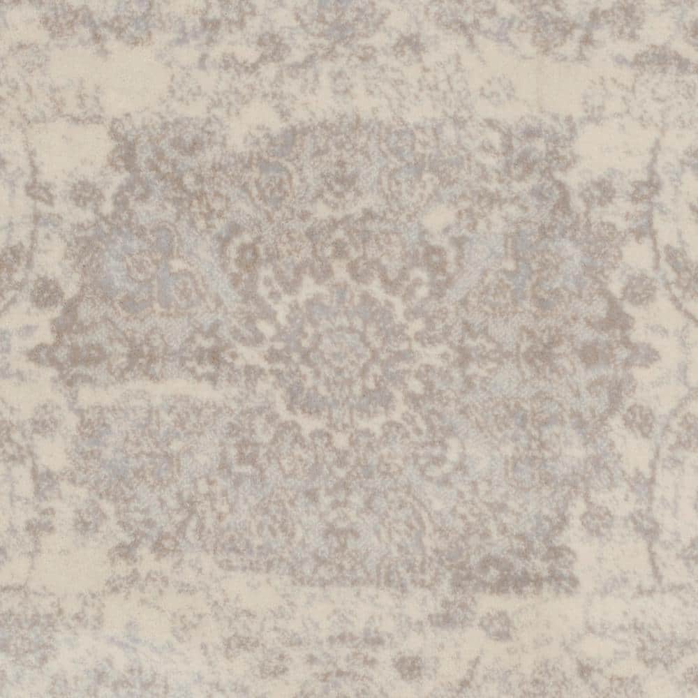 Carnegie Cream and Light Grey Synthetic Rectangular Area Rug