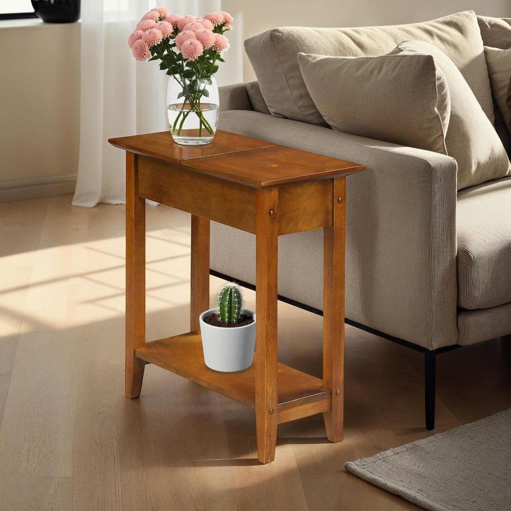 Convenience Concepts American Heritage Walnut Flip Top End Table