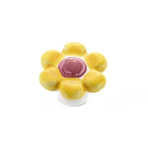 Bourges Collection 1-9/16 in. (40 mm) Pastel Yellow Eclectic Cabinet Knob