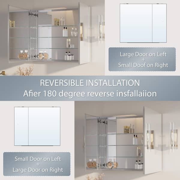 ANGELES HOME 36 in. W x 30 in. H Rectangular Recess/Surface Mount