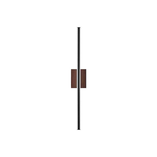 1-Light Black Dimmable Wall Sconce without Shade (No Dimmer Switch)