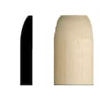 9/16 in. x 9/16 in. x 3-1/4 in. Pine Wood Radius Baseboard Corner Block Moulding