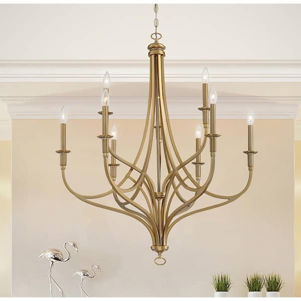Covent Park 9-Light Brushed Honey Gold Chandelier