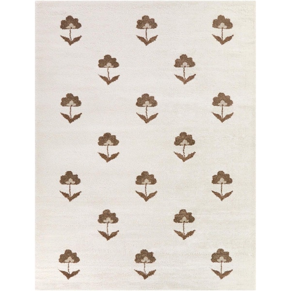 Harmony Beige/Tan 8 ft. x 10 ft. Floral Farmhouse Area Rug