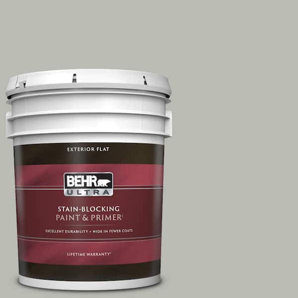BEHR ULTRA 5 gal. #N380-3 Weathered Moss Flat Exterior Paint & Primer