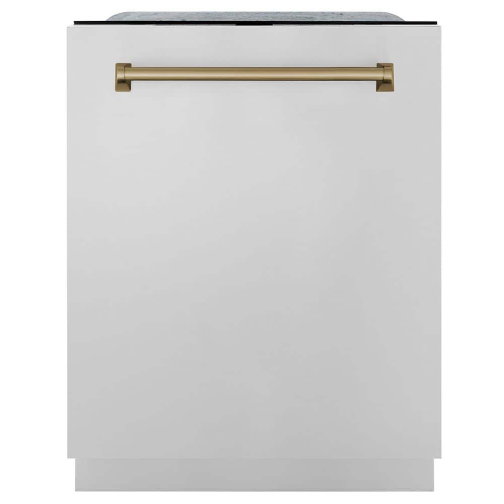 Autograph Edition 24 in. Top Control 6-Cycle Tall Tub Dishwasher with 3rd Rack in Stainless Steel &amp; Champagne Bronze