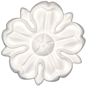 1/2 in. x 2-1/2 in. x 1/2 in. Floral Polyurethane Rosette