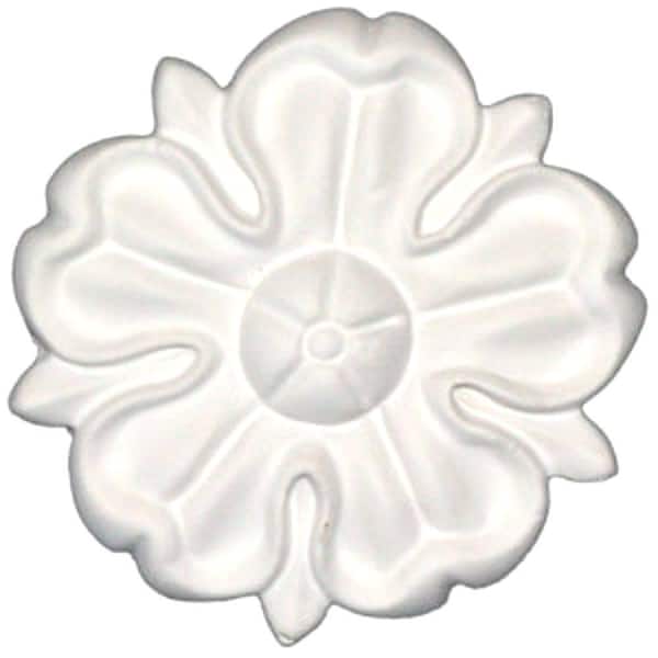 American Pro Decor 1/2 in. x 2-1/2 in. x 1/2 in. Floral Polyurethane Rosette