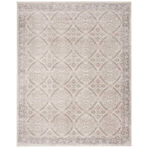 SAFAVIEH Brentwood Cream/Gray 10 ft. x 13 ft. Antique Floral Border Area Rug