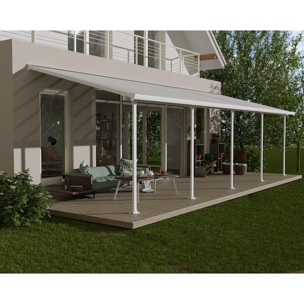 Feria 10 ft. x 30 ft. White/White Aluminum Patio Cover