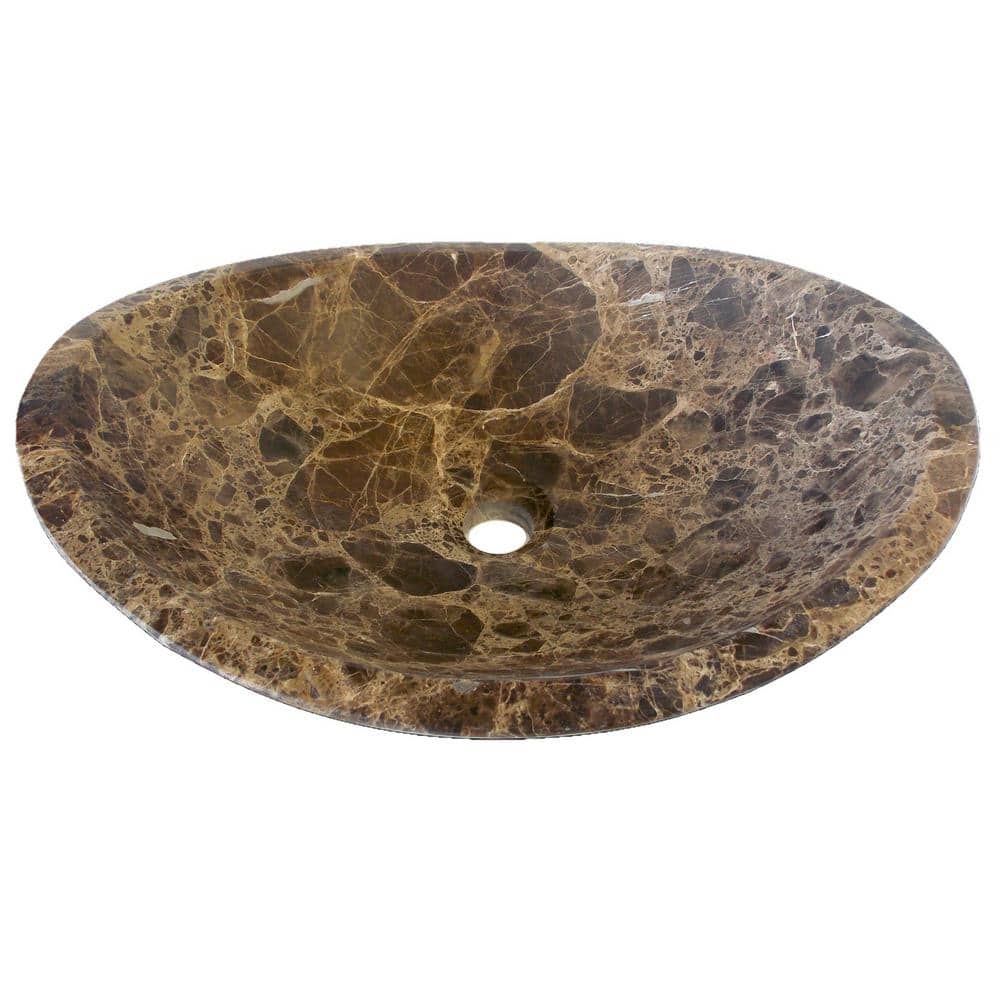 Eden 14'' Dark Brown Marble Canoe Sink