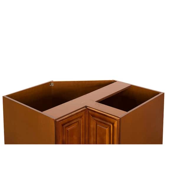 LIFEART CABINETRY Cambridge Assembled 36 in. x 34.5 in. x 24 in. Base Lazy Susan Cabinet in Chestnut