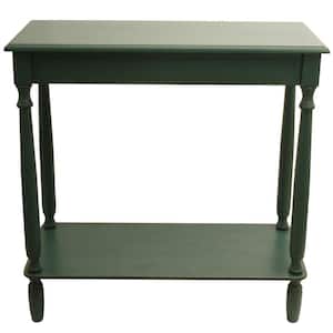 Simplify Wood Console Table with Shelf, Antique Teal Finish