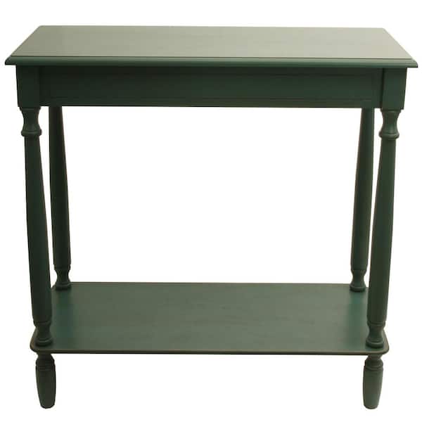Decor Therapy Simplify Wood Console Table with Shelf, Antique Teal Finish