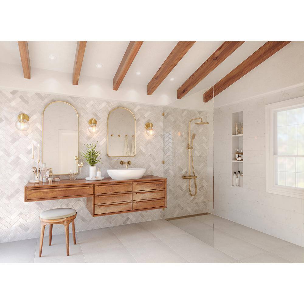 Hansford Vintage Brass Clear Globe Glass Bath Vanity Light